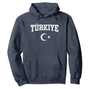 Vintage Proud Türkiye Flag Crescent and Star Hoodie Patriotic Turkish Turkey Heritage Pride