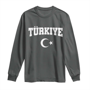 Vintage Proud Türkiye Flag Crescent and Star Long Sleeve Shirt Patriotic Turkish Turkey Heritage Pride