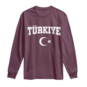 Vintage Proud Türkiye Flag Crescent and Star Long Sleeve Shirt Patriotic Turkish Turkey Heritage Pride