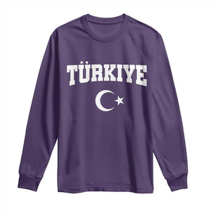 Vintage Proud Türkiye Flag Crescent and Star Long Sleeve Shirt Patriotic Turkish Turkey Heritage Pride