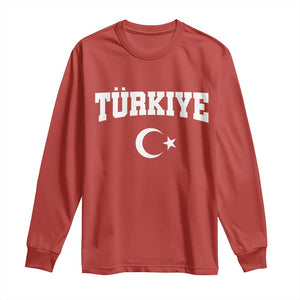 Vintage Proud Türkiye Flag Crescent and Star Long Sleeve Shirt Patriotic Turkish Turkey Heritage Pride