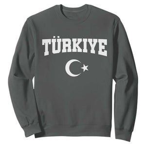 Vintage Proud Türkiye Flag Crescent and Star Sweatshirt Patriotic Turkish Turkey Heritage Pride