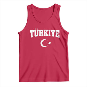 Vintage Proud Türkiye Flag Crescent and Star Tank Top Patriotic Turkish Turkey Heritage Pride