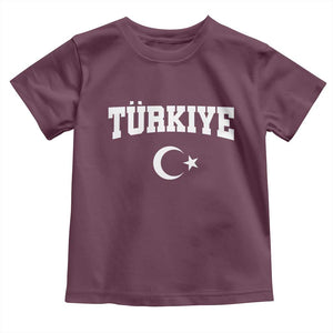 Vintage Proud Türkiye Flag Crescent and Star Toddler T Shirt Patriotic Turkish Turkey Heritage Pride
