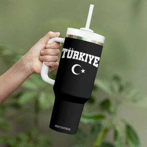 Vintage Proud Türkiye Flag Crescent and Star Tumbler With Handle Patriotic Turkish Turkey Heritage Pride TS02 Print Your Wear