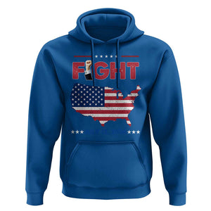 Trump Raised Fist Hoodie Fight Pennsylvania July 13 2024 American Flag TS02 Royal Blue Print Your Wear
