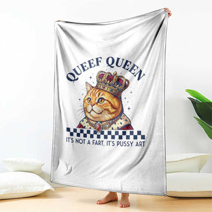 Queef Queen Its Not A Fart Royal Cat Throw Blanket Funny Adult Humor Gag Graphic