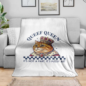Queef Queen Its Not A Fart Royal Cat Throw Blanket Funny Adult Humor Gag Graphic