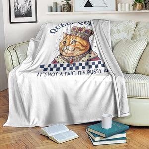 Queef Queen Its Not A Fart Royal Cat Throw Blanket Funny Adult Humor Gag Graphic