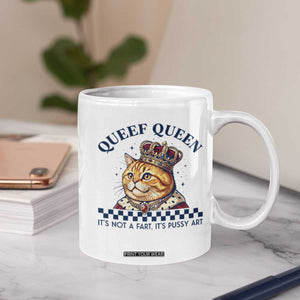 Queef Queen Its Not A Fart Royal Cat Coffee Mug Funny Adult Humor Gag Graphic