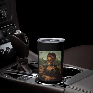 Modern Black Mona Lisa Headwrap Sunglasses Parody Tumbler Cup Trendy Urban Fine Art Portrait Graphic