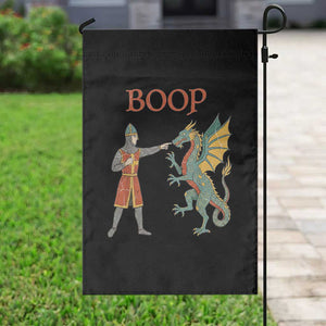 Funny Boop Medieval Knight Poking Dragon Graphic Garden Flag Vintage Renaissance Faire Fantasy Meme