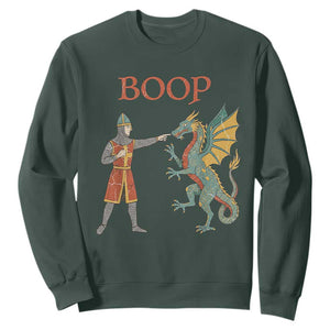 Funny Boop Medieval Knight Poking Dragon Graphic Sweatshirt Vintage Renaissance Faire Fantasy Meme