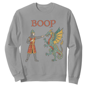 Funny Boop Medieval Knight Poking Dragon Graphic Sweatshirt Vintage Renaissance Faire Fantasy Meme