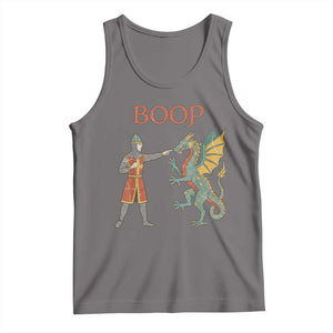 Funny Boop Medieval Knight Poking Dragon Graphic Tank Top Vintage Renaissance Faire Fantasy Meme