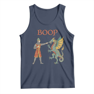 Funny Boop Medieval Knight Poking Dragon Graphic Tank Top Vintage Renaissance Faire Fantasy Meme