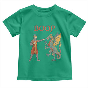 Funny Boop Medieval Knight Poking Dragon Graphic Toddler T Shirt Vintage Renaissance Faire Fantasy Meme