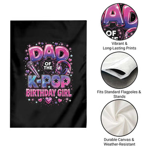 Dad Of The KPop Birthday Girl Glossy Balloon Music Lover Garden Flag Cute Family Matching Party Graphic