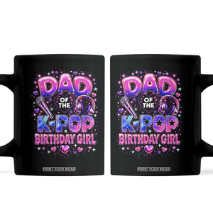 Dad Of The KPop Birthday Girl Glossy Balloon Music Lover Coffee Mug Cute Family Matching Party Graphic
