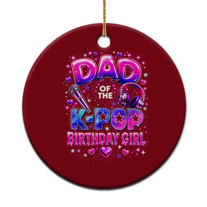 Dad Of The KPop Birthday Girl Glossy Balloon Music Lover Ceramic Ornament Cute Family Matching Party Graphic