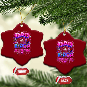 Dad Of The KPop Birthday Girl Glossy Balloon Music Lover Ceramic Ornament Cute Family Matching Party Graphic