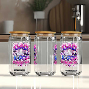 Dad Of The KPop Birthday Girl Glossy Balloon Music Lover Glass Can Cute Family Matching Party Graphic