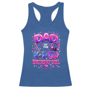 Dad Of The KPop Birthday Girl Glossy Balloon Music Lover Racerback Tank Top Cute Family Matching Party Graphic