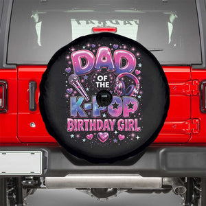 Dad Of The KPop Birthday Girl Glossy Balloon Music Lover Spare Tire Cover Cute Family Matching Party Graphic