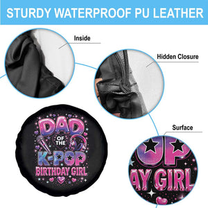 Dad Of The KPop Birthday Girl Glossy Balloon Music Lover Spare Tire Cover Cute Family Matching Party Graphic