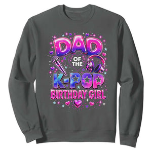 Dad Of The KPop Birthday Girl Glossy Balloon Music Lover Sweatshirt Cute Family Matching Party Graphic