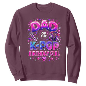 Dad Of The KPop Birthday Girl Glossy Balloon Music Lover Sweatshirt Cute Family Matching Party Graphic