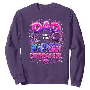 Dad Of The KPop Birthday Girl Glossy Balloon Music Lover Sweatshirt Cute Family Matching Party Graphic