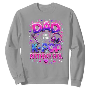 Dad Of The KPop Birthday Girl Glossy Balloon Music Lover Sweatshirt Cute Family Matching Party Graphic