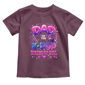 Dad Of The KPop Birthday Girl Glossy Balloon Music Lover Toddler T Shirt Cute Family Matching Party Graphic