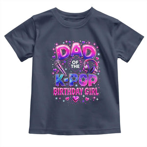 Dad Of The KPop Birthday Girl Glossy Balloon Music Lover Toddler T Shirt Cute Family Matching Party Graphic