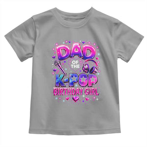 Dad Of The KPop Birthday Girl Glossy Balloon Music Lover Toddler T Shirt Cute Family Matching Party Graphic