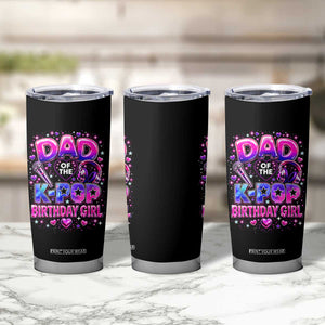 Dad Of The KPop Birthday Girl Glossy Balloon Music Lover Tumbler Cup Cute Family Matching Party Graphic