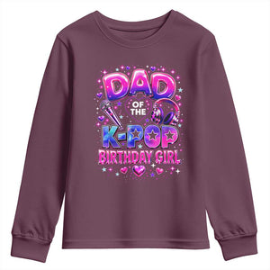 Dad Of The KPop Birthday Girl Glossy Balloon Music Lover Youth Sweatshirt Cute Family Matching Party Graphic