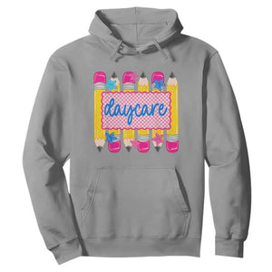Cute Daycare Teacher Yellow Pencils Graphic Hoodie Retro Back to School Childcare Gift