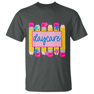 Cute Daycare Teacher Yellow Pencils Graphic T Shirt Retro Back to School Childcare Gift
