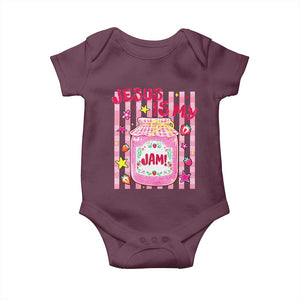 Cute Christian Faith Preppy Graphic Baby Onesie Jesus Is My Jam Strawberry Fruit Jar