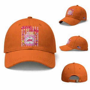 Cute Christian Faith Preppy Graphic Baseball Cap Jesus Is My Jam Strawberry Fruit Jar