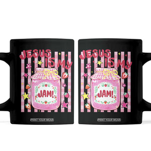 Cute Christian Faith Preppy Graphic Coffee Mug Jesus Is My Jam Strawberry Fruit Jar