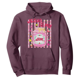 Cute Christian Faith Preppy Graphic Hoodie Jesus Is My Jam Strawberry Fruit Jar