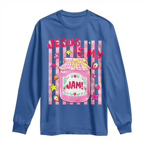Cute Christian Faith Preppy Graphic Long Sleeve Shirt Jesus Is My Jam Strawberry Fruit Jar
