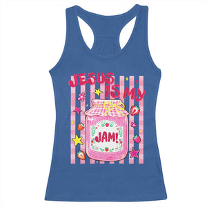 Cute Christian Faith Preppy Graphic Racerback Tank Top Jesus Is My Jam Strawberry Fruit Jar