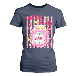 Cute Christian Faith Preppy Graphic T Shirt For Women Jesus Is My Jam Strawberry Fruit Jar
