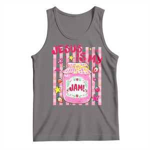 Cute Christian Faith Preppy Graphic Tank Top Jesus Is My Jam Strawberry Fruit Jar