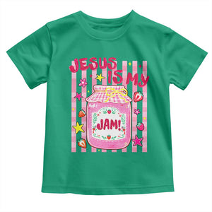 Cute Christian Faith Preppy Graphic Toddler T Shirt Jesus Is My Jam Strawberry Fruit Jar