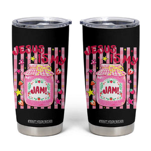 Cute Christian Faith Preppy Graphic Tumbler Cup Jesus Is My Jam Strawberry Fruit Jar